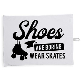 Hippowarehouse Shoes are boring wear skates Tea Towel Eco Printed Dish Cloth Kitchen accessory 50cmx70cm 100% Cotton