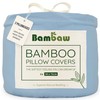 Bamboo Pillow Cases 2 Pack Light Blue | Standard Pillow