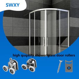 8 Pcs Shower Door Roller 23mm Aluminum Alloy Shower Door Rollers Replacement with Anti Collision Block and Screws for 4-6mm Glass Door