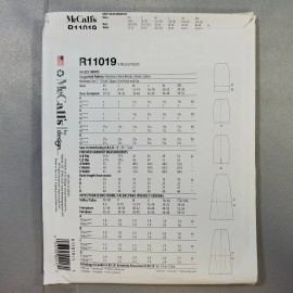 McCall's McCalls Pattern R11019 Misses Skirts Pencil A-Line Learn To Sew XS S M UNCUT