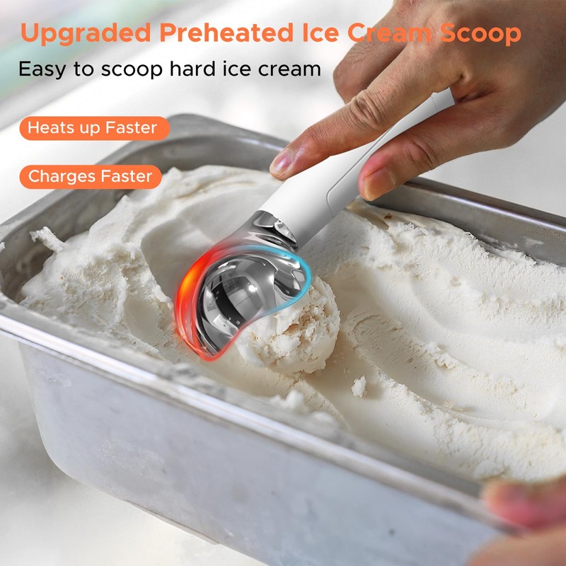 LT LAUDTEC Heated Ice Cream Scoop, Rechargeable Electric Warming Scooper,