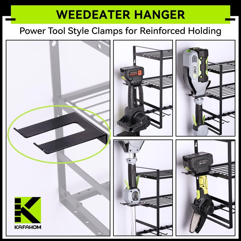 KAFAHOM Leaf Blower and Weed Eater Rack, Lawn Power Tool