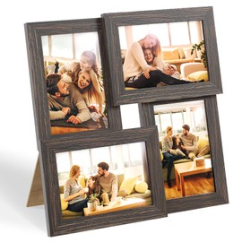 Egofine 4x6 Picture Frame Collage, Family Picture Frame Collage 4 Pack Collage Frames for 4x6 pictures Covered by Plexiglass for Wall Hanging and Tabletop, 4-opening Dimensional Picture Frame for Home