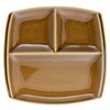 titto P37502 3-Compartment Dish (Square), Brown