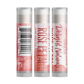 Delight Naturals Rose Petal Lip Balm - Three Pack