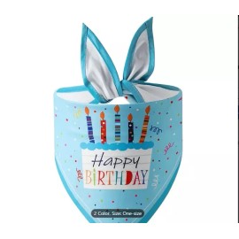 Unbranded Happy Birthday Dog Bandana Blue Birthday Boy