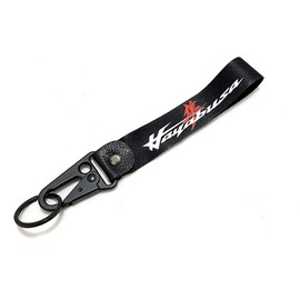 Motorcycle Metal Keychain Holder Chain Tag With Stamp Logo Nylon Rope Compatible With Suzuki Hayabusa GSXR1300 1997-2023, White, free