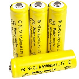 Ni-Cd AA 900mAh 1.2V Rechargeable Solar Light Batteries 4 PCS for Outdoor Solar Lights, Lawn Lamps, String Light, Pre-Charged Double A Battery