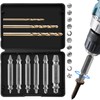 KINGHON Screw Extractor Set with 3 Twist Drills, Made of