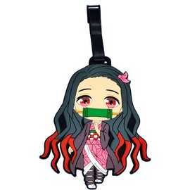 Luggage Tag for Suitcases Bag Baggage Travel Tags Identifiers Cute Kawaii Anime Character Funny Fun Large Silicone Name Luggage ID Tags for Kids Women Girls Men XLP-0611-5