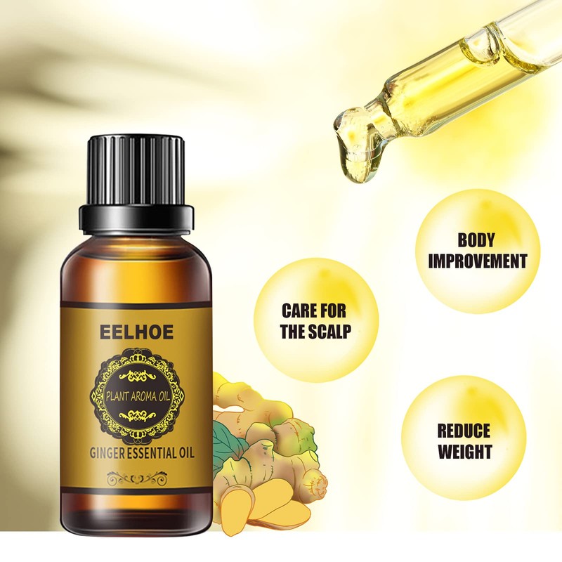 3 Pcs Belly Drainage Ginger Oil, Promote Blood Circulation Metabolism