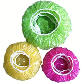 60 reusable elastic food bowl storage LIDS, food storage LIDS Plastic bowl LIDS, stretchable sizes and colored plate LIDS, alternative to aluminum foil, plastic wrap, BPA-free