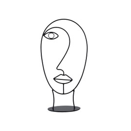 LaLe Living Amico Decorative Object in Black Iron Decorative Abstract Metal Line Minimalist Art