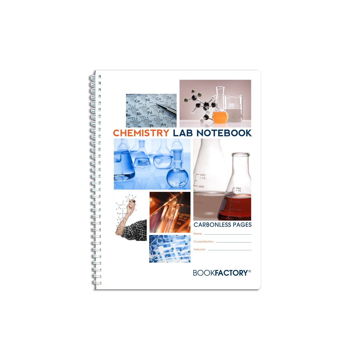 BookFactory Carbonless Chemistry Lab Notebook - 50 Sets of Pages (8.5 ...