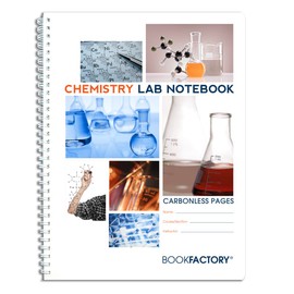 BookFactory Carbonless Chemistry Lab Notebook - 50 Sets of Pages (8.5'' X 11'') (Duplicator) - Scientific Grid Pages, Durable Translucent Cover, Wire-O Binding (Made in USA)