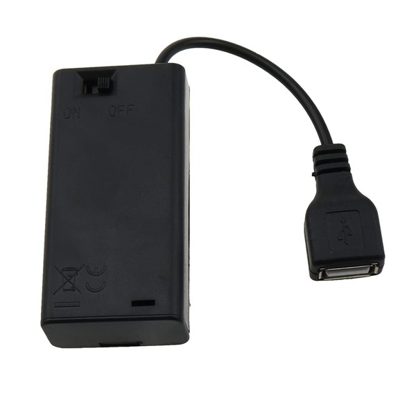 ZZHXSM Soporte de batería AA USB hembra 2 ranuras AA