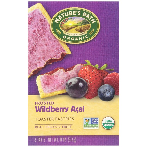 Natures Path, Toaster Pastries Frosted Wildberry Acai Organic 6 Count, 11 Ounce