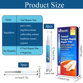 Pack of 4 Nail Care Pens, with Nail File, Nail Oil Pen, Cuticle Oil for Nails, Nail Care Pen, with Aloe Vera, for Nourished Fingernails and Toenails