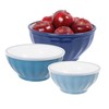 Oggi Set of 3 Ribbed Mixing Bowls with Lids -