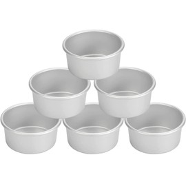 Mini Moldes Aluminio para Hornear Individuales, Moldes para Roles de Canela y Flan, para Repostería y Pastel, 6 Piezas Moldes Redondos Pastelero para Hornear Repostería de Aluminio