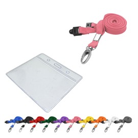 PCL Media ltd Pink Lobster Clip Lanyard with Card Holder Medium Pocket Card Size 60 x 90mm