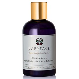 Babyface High Potency 12% Alpha Hydroxy Acid (AHA) Glycolic Serum - Wrinkles, Skin Tightening, Smoothing, Uneven Complexion - Large/4.4 oz.