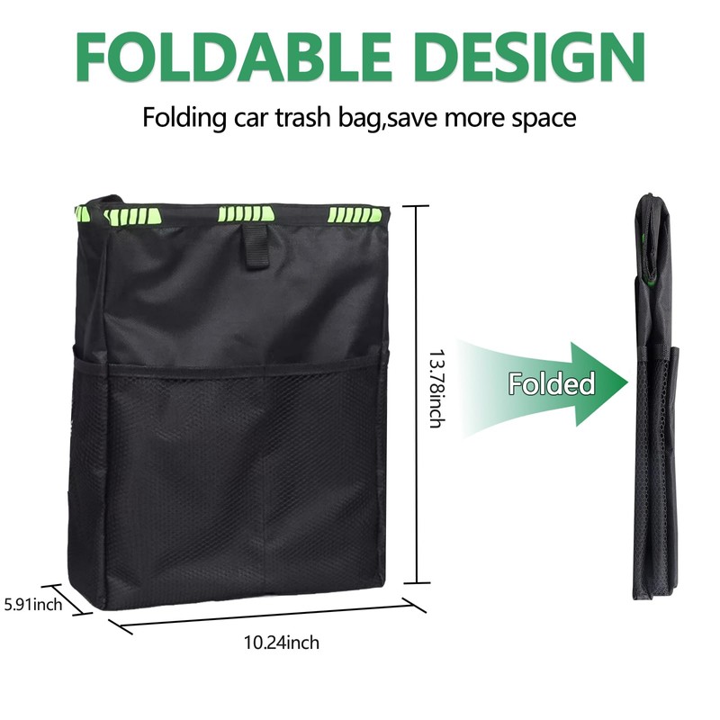 Car Trash Can3.5 Gallons, Large Capacity Car Trash Bag Hanging,