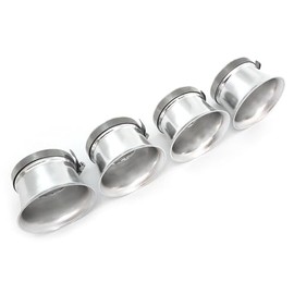 4 Silver Motorcycle Shorty Velocity Stacks - 54mm - Fits Honda CB900 CB1000 CB1100