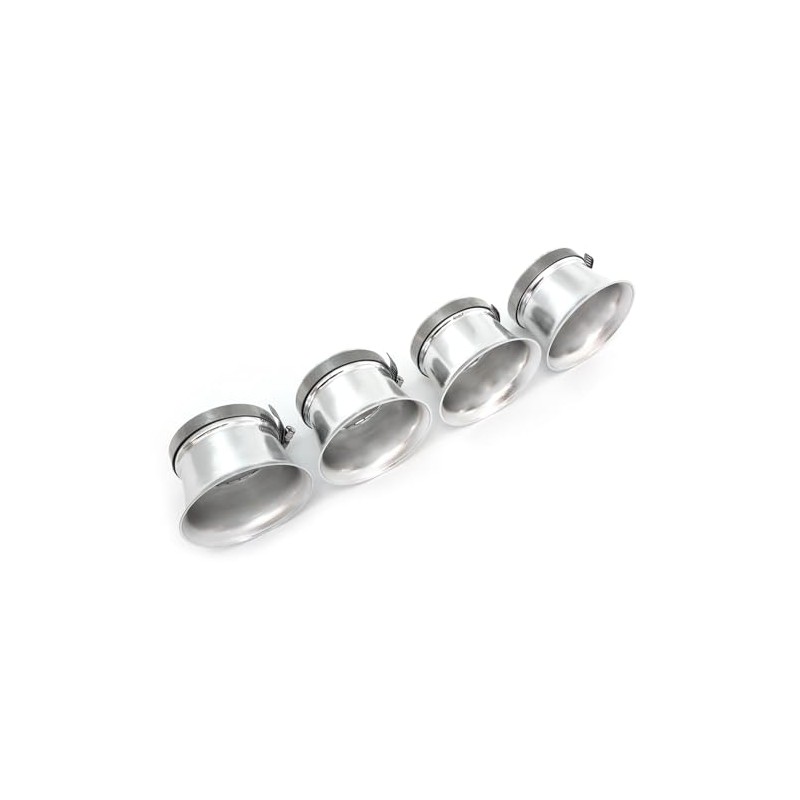 4 Silver Motorcycle Shorty Velocity Stacks - 54mm - Fits