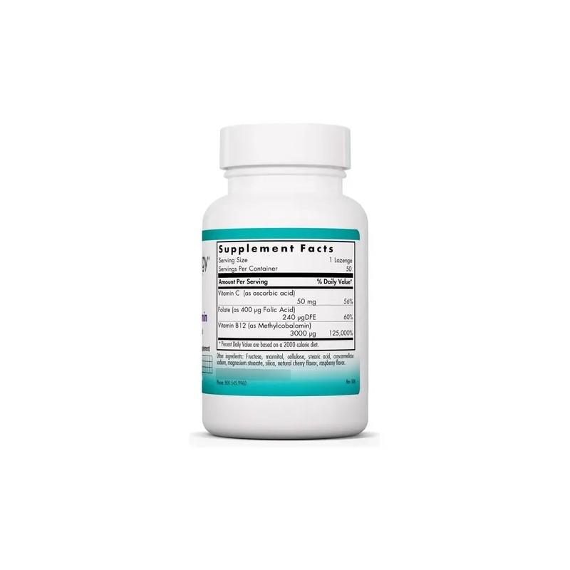 Nutricology B12 Metilcobalamina Y Ácido Fólico 50 Pastillas