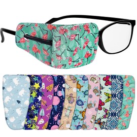 Sosation 10 Pcs Eye Patches for Adult Left Right Eye, Eyepatch for Glasses, Mixed Styles (Natural Style)