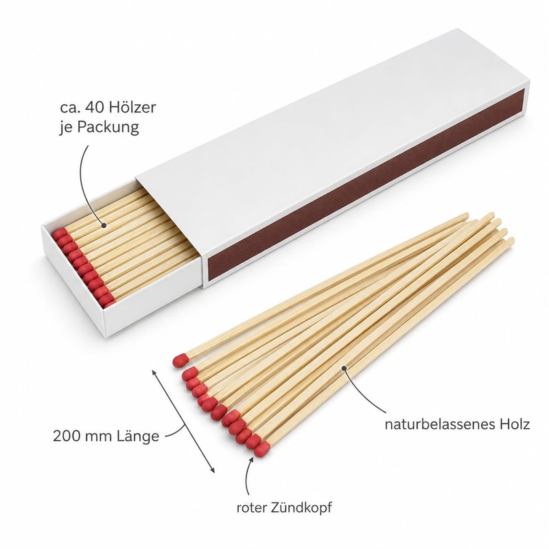 jameitop 2 XL Packs of Matches Without Print/White Boxes for