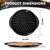 tchrules 2 Pack Pizza Pan 12 Inch with Holes&Handle, Non-Stick