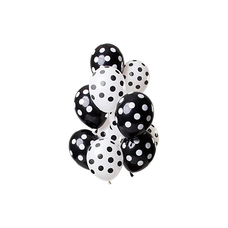 Folat 68844 Balloons Polka Dot Pattern Black and White 30
