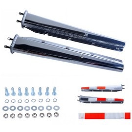 FortiExteriors Chrome Straight Spring Loaded Mud Flap Hanger 2.5" Bolt Spacing,30" Length（2 Pack）