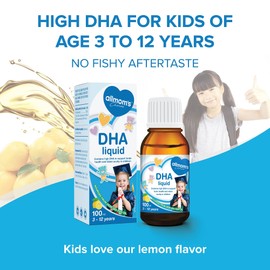 DHA for Kids - No Fishy Taste, Age 3 to 12, Non GMO - Helps Kids Brain Development and Focus, Improves Mood - 300 mg DHA, 200 mg EPA from 1000 mg Omega 3 Fish Oil - 40 Days Supply - Allmom's Choice