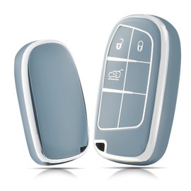OFFCURVE Car Key Case, Key Cover, Key Cover, 3/4/5 Buttons, Fits Jeep Grand Cherokee Renegade Compass, Chrysler Dodge Journey Dart Challenger Charger, Ram, Fiat 500X