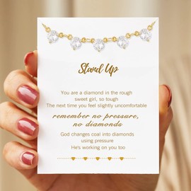 KissYan Station Necklace for Women, 14K White Gold Plated Cubic Zirconia Simulated Diamond Pearl Moon and Stars Choker Rose Gold Filled BTY Necklaces Best Fashion Chic Jewelry Gifts