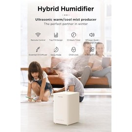 Pokitter Humidifiers for Large Room Home, 5L Warm and Cool Mist Top Fill
