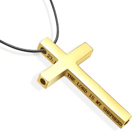 COTATI Cross Breathing Necklace for Anxiety Relief - Stainless Steel Mindfulness Pendant, Meditation Jewelry & Faith Inspired Gift for Stress Relief, Small, Stainless Steel, No Gemstone