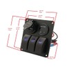 3 Gang Rocker Switch Panel Aluminum DC 12V 24V ON
