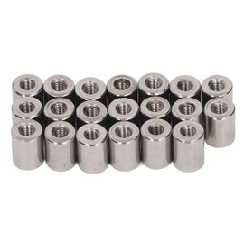 Round Rod Coupling Nut 304 Stainless Steel Coupling Nut, M5x0.8 12 L16mm, 20Pcs for Home Maintenance, and Mechanical Use