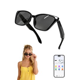 SIHUADON Smart Glasses Sunglasses for Men & Women, Bluetooth Open-Ear AI Glasses, UV400 Lenses, AI Assistant, Hands-Free Calls & Music for Driving, Running & Cycling