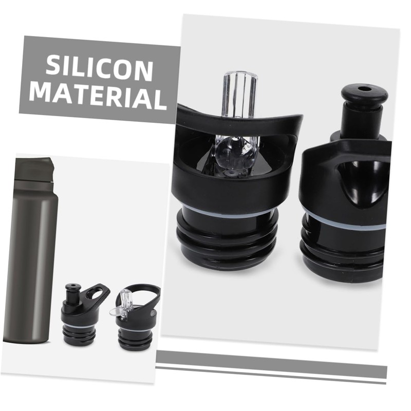 BESPORTBLE 4Sets Portable Straw Lid for Wide Mouth Water Flasks