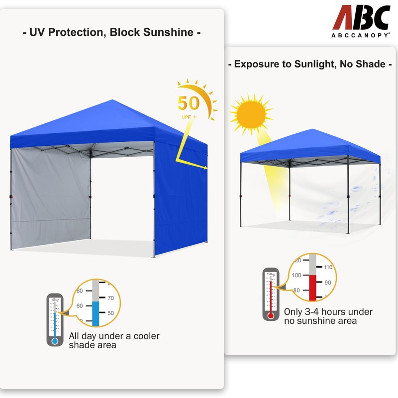 ABCCANOPY Easy Pop up Canopy Tent with 2 Sidewalls for