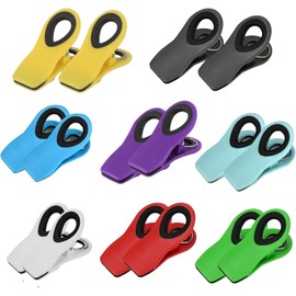 Clips para Bolsas de Alimentos, 16 PCS Clips de Cocina(7.5cm) con Imán para Refrigerador, Clips Magnéticos Reutilizables para Bolsas en Varios Colores