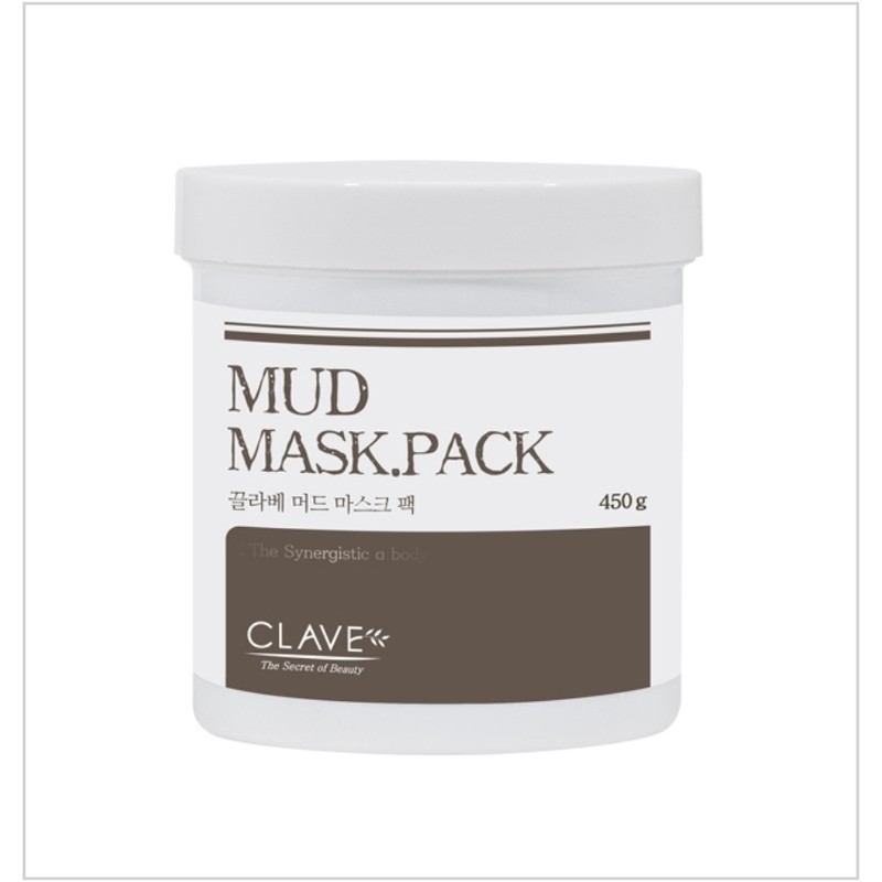 Clave mud mask pack 450g + pack brush, sponge (acne