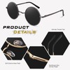 GQUEEN Retro Round Polarised Sunglasses Men Women UV400 Protection MEZ1,