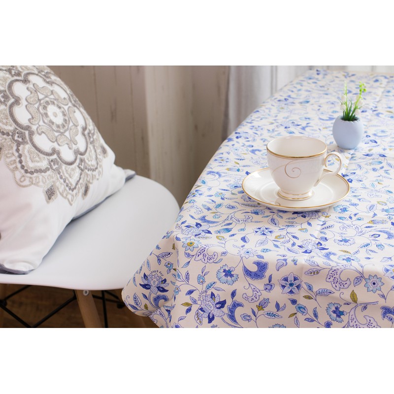 Minton Hardwick Tablecloth, 4 Sizes, Blue, 51.2 x 94.4 inches