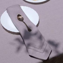 BLUE FLOWER CO 100% Pure Linen Cloth Napkins 20"x20" Set of 4, Solid Lavender Double Hemstitched, Soft & Reusable Decorative Napkins for Dining, Restaurants, Weddings, Buffets, Everyday Use